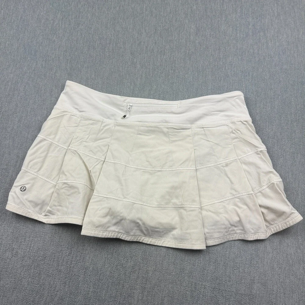Lululemon Skirt Skort Womens 10 Ivory Athletic Pace Rival 4-Way Stretch Tennis